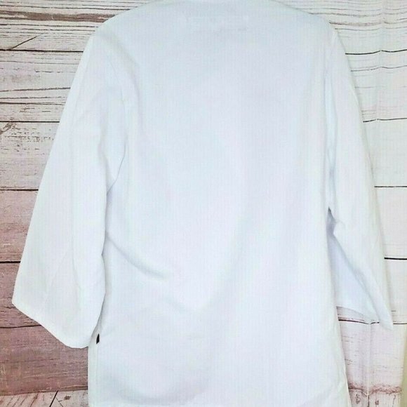 Puritan Cape Cod Size S RG White Chef Design Button Up Chef Coat - Picture 3 of 7